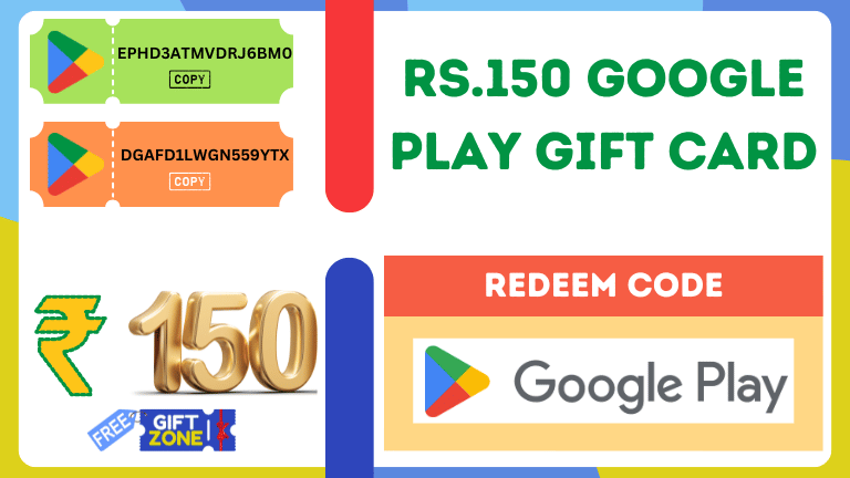 Rs.150 Google Play Redeem Codes Today Giveaway 