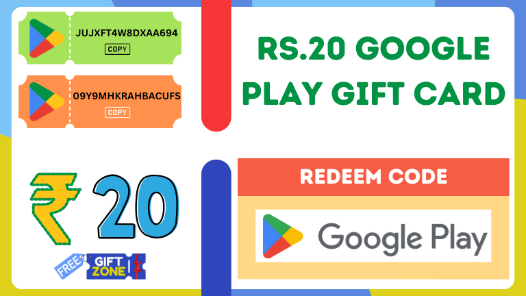 Rs. 20 Google Play Redeem Codes For Free