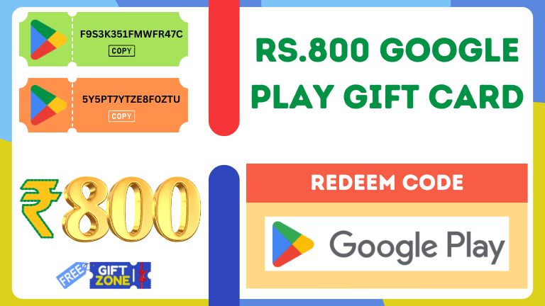 Rs.800 Google Play Gift Card Codes Giveaway