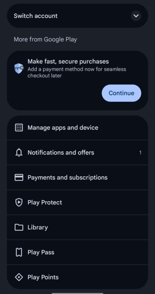 Step 1: Open the Google Play Store & Access the Redeem Option