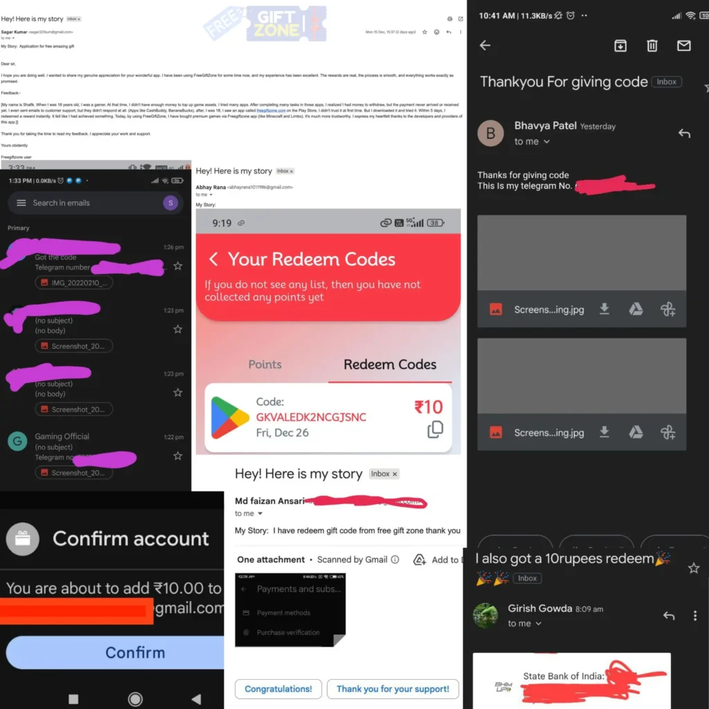 PROOFS of redeem codes